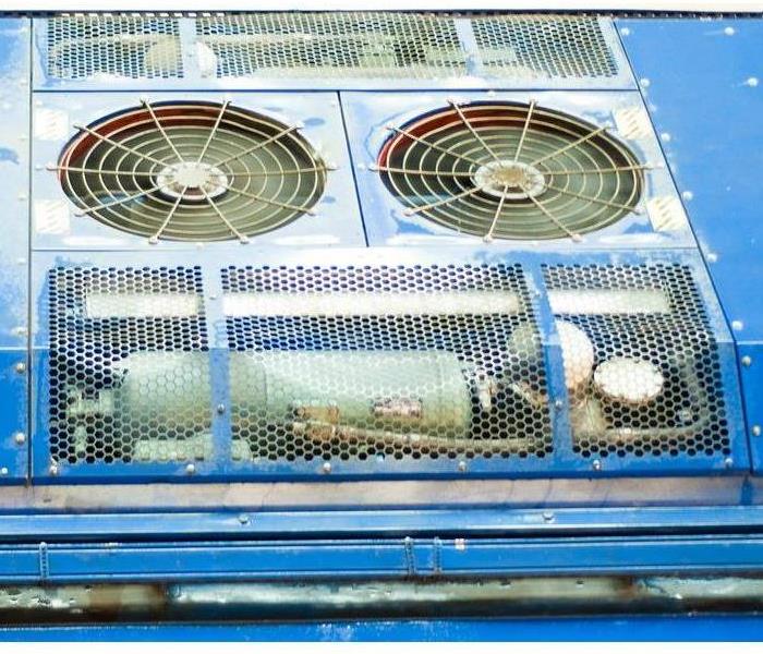 Blue air conditioning unit